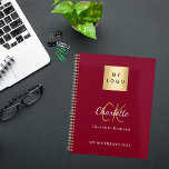 Logo burgundy gold monogram 2025 business planner<br><div class="desc">A burgundy background colour. Personalize and add your business logo,  monogram initials,  name and a title. Your company logo both on front and on the back.</div>