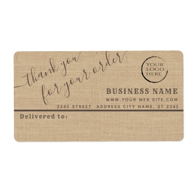Logo burlap merci business mailing étiquette (Devant)