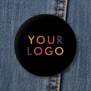 Logo Business Branding Black 2 Inch Round Button