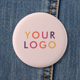 Logo Business Branding Template Blush Pink 2 Inch Round Button