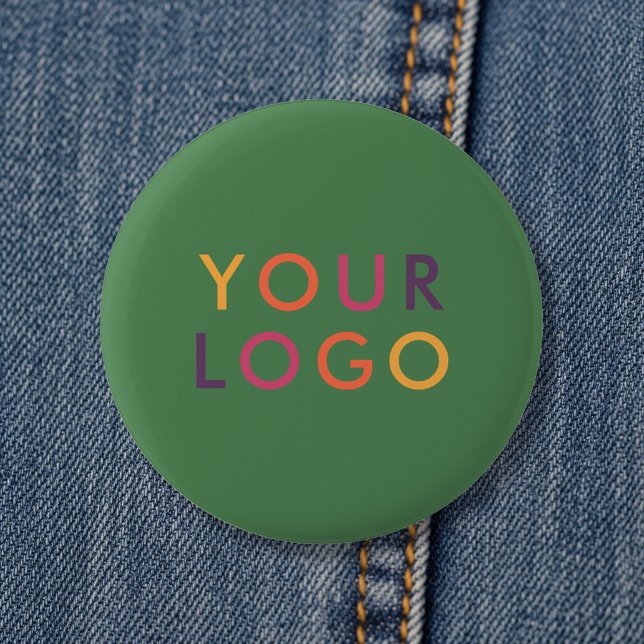Logo Business Branding Template Green 2 Inch Round Button (Creator Uploaded)