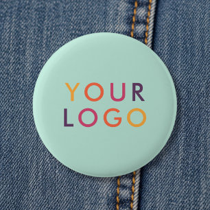 Logo Business Branding Template Mint Green 2 Inch Round Button