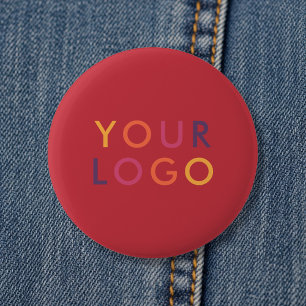 Logo Business Branding Template Red 2 Inch Round Button