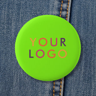 Logo Business Branding Template Vibrant Green 2 Inch Round Button