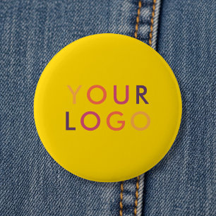 Logo Business Branding Template Yellow 2 Inch Round Button