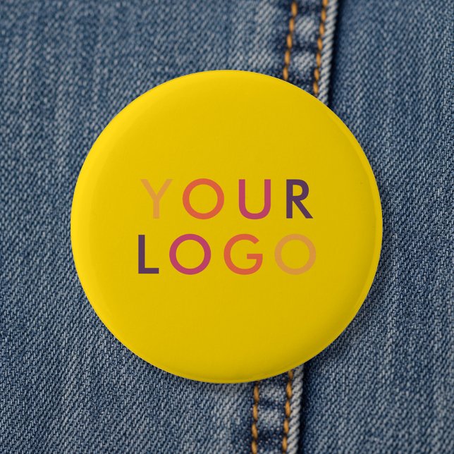 Logo Business Branding Template Yellow 2 Inch Round Button (Creator Uploaded)