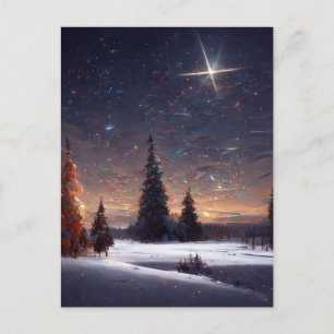 Logo Business Christmas Star Postcard