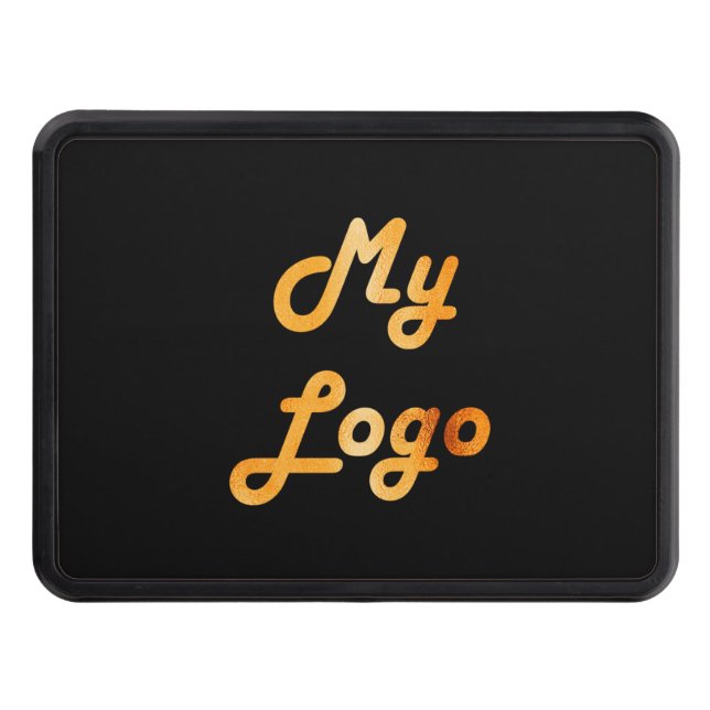 Logo business company logo black  trailer hitch cover (Front)