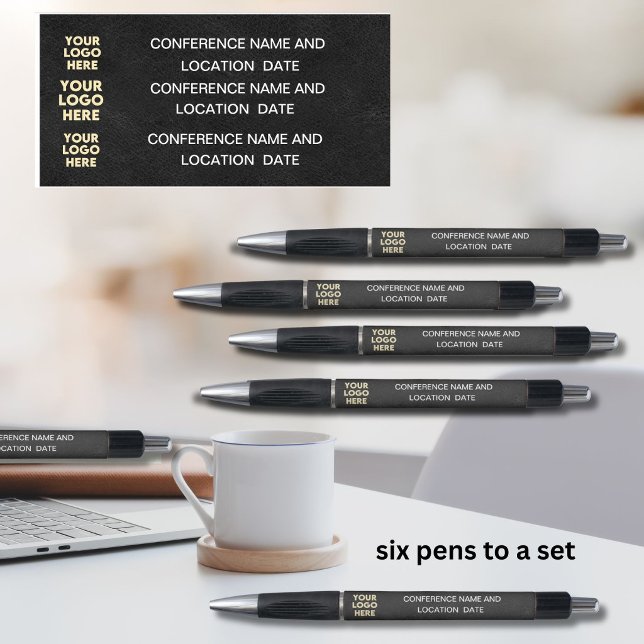Logo Business Conference Faux Leather Texture  Pen (Creator Uploaded)