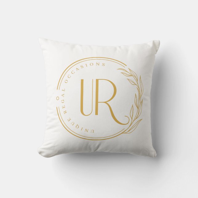 Logo Business Corporate Company Branded Throw Pillow (Front)