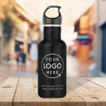 Logo | Business Corporate Company Minimalist 532 Ml Water Bottle<br><div class="desc">A simple custom black business template in a modern minimalist style which can be easily updated with your company logo and text. If you need any help personalizing this product,  please contact me using the message button below and I'll be happy to help.</div>