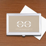Logo Business Corporate Company Minimalist Business Card Holder<br><div class="desc">A simple custom beige business template in a modern minimalist style that can easily be updated with your company logo and text. Designed with a horizontal logo banner image (2560 x 1440 px), you can customize by changing the text and image using the fields provided, or use the "message" button...</div>