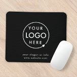 Logo | Business Corporate Company Minimalist Mouse Pad<br><div class="desc">A simple custom black business template in a modern minimalist style which can be easily updated with your company logo and text. If you need any help personalizing this product,  please contact me using the message button below and I'll be happy to help.</div>