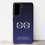 Logo Business Corporate Company Minimalist Samsung Galaxy Case<br><div class="desc">A simple custom navy blue business template in a modern minimalist style that can be easily updated with your company logo and text. Designed with a horizontal logo banner image (2560 x 1440 px), you can customize by changing the text and image using the fields provided, or use the "message"...</div>