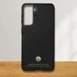 Logo Business Corporate Company Samsung Galaxy Case<br><div class="desc">An elegant custom black business template in a modern minimalist luxury style that can be easily updated with your company logo and text. Designed with a template brushed metallic gold logo emblem,  you can customize by changing the text and image using the fields provided.</div>