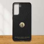Logo Business Corporate Company Samsung Galaxy Case<br><div class="desc">A black business template in luxury style that can be easily updated with your company logo and text. Designed with a template brushed metallic gold logo emblem,  you can customize by changing the text and image using the fields provided.</div>