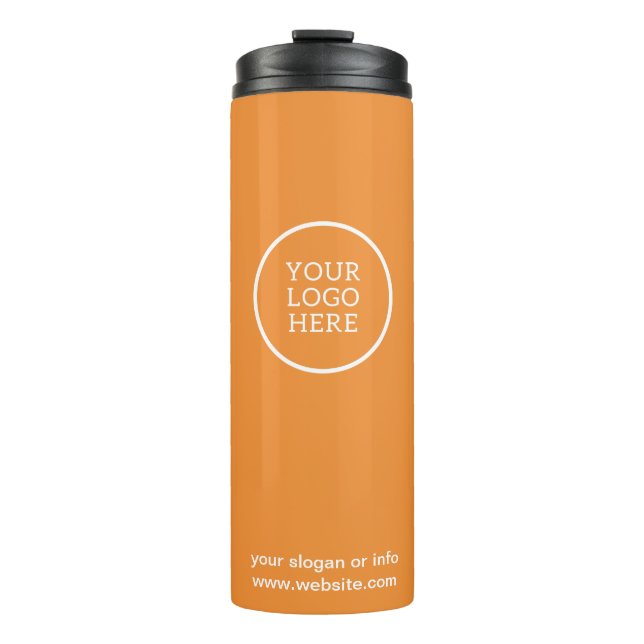Logo Business Corporate Orange Company Modern Thermal Tumbler (Front)