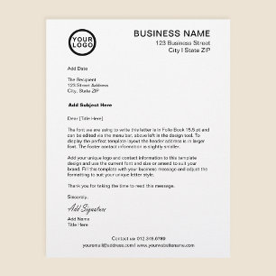 Logo Business Letter Subject Line Signature Letterhead