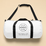 Logo Business | Minimalist Simple White Duffle Bag<br><div class="desc">A simple custom business template in a modern minimalist style which can be easily updated with your company logo and company slogan or info. If you need any help personalizing this product,  please contact me using the message button below and I'll be happy to help.</div>