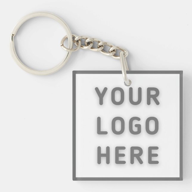 Logo Business Modern Square Keychain (Front)