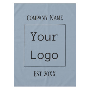 Logo Business Name Restaurant Black Dusty Blue Tablecloth