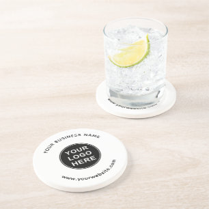 Logo Business Name Website Branding Coaster