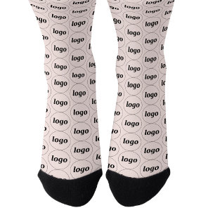 Logo Business Pattern Blush Pink Promotional Socks