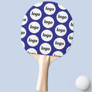 Logo Business Pattern Promotional Blue Ping Pong Paddle