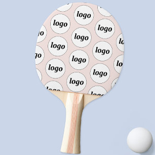 Logo Business Pattern Promotional Blush Pink Ping Pong Paddle