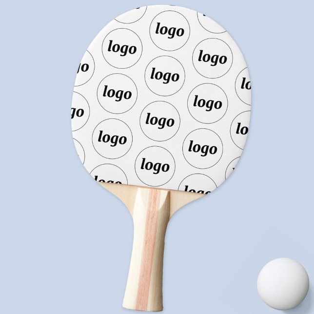 Logo Business Pattern Promotional Ping Pong Paddle (Simple logo pattern business branding promotional ping pong paddle)