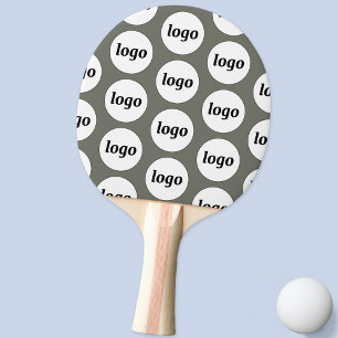 Logo Business Pattern Promotional Sage Green Ping Pong Paddle