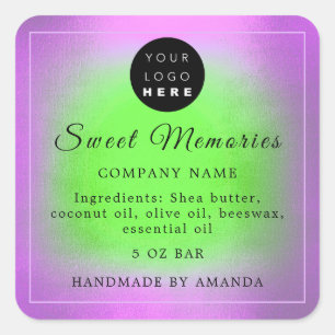 Logo Butter Cosmetic Soap Product Label Violet