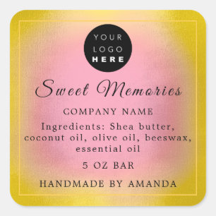 Logo Butter Cosmetic Soap Product Label Yellow