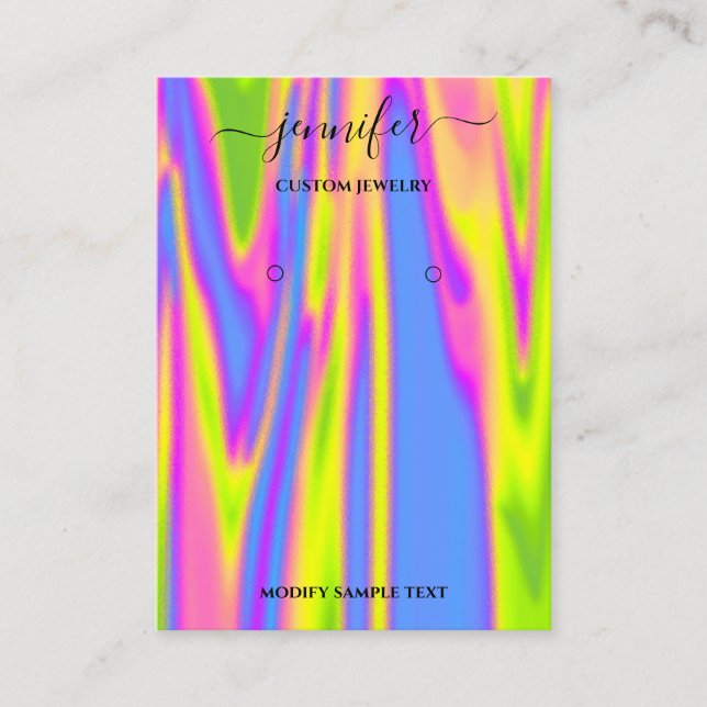 Logo Carte bijoux artisanale Holographique moderne (Devant)