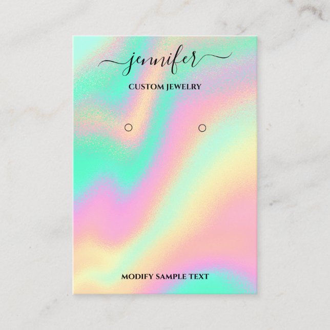Logo Carte bijoux artisanale Mention holographique (Devant)