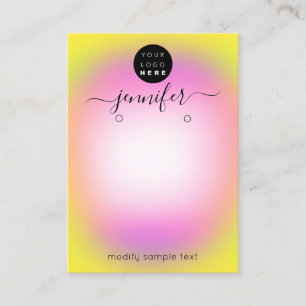 Logo Carte bijoux artisanale rose jaune