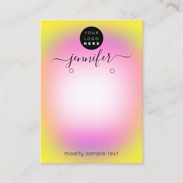 Logo Carte bijoux artisanale rose jaune (Devant)