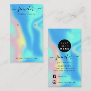 Logo Carte Bijoux Personnalisée Social Holographe 