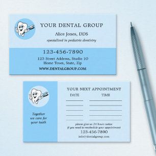 Logo Carte de visite de rendez-vous pour dentistes