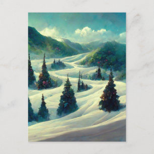 Logo Carte postale Paysage de Noël