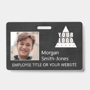 Logo Chalkboard Trendy Business Employee Photo Badge