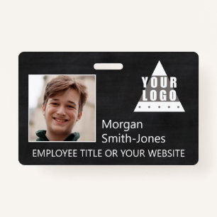 Logo Chalkboard Trendy Business Employee Photo Badge