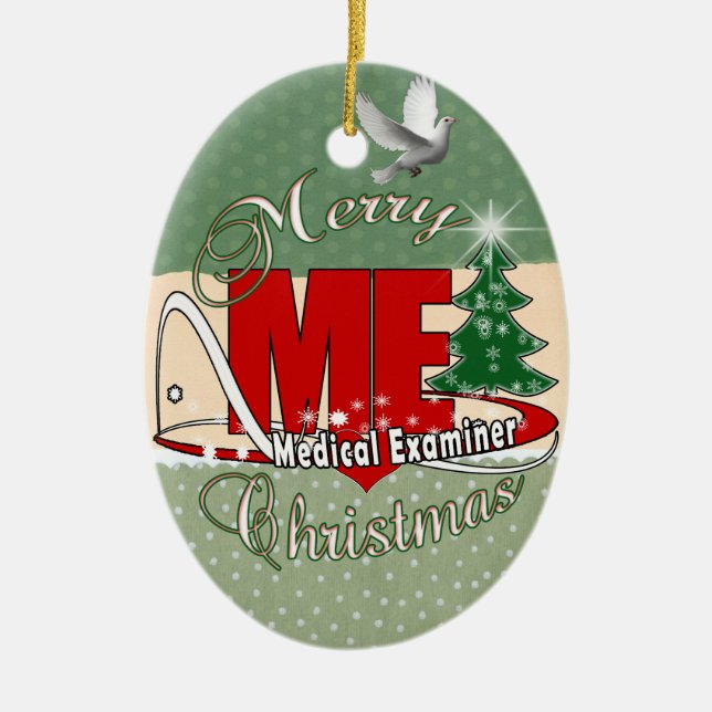 LOGO CHRISTMAS ME MEDICAL EXAMINER CERAMIC ORNAMENT (Front)