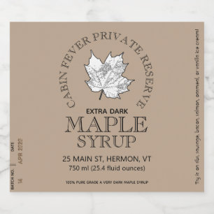 Logo circulaire Étiquette de sirop d'érable (lot e