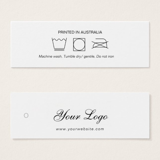 Logo Clothing Care Hang Tag (Front & Back)
