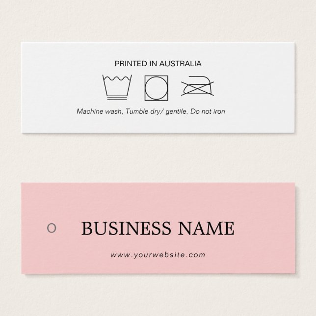 Logo Clothing Care Hang Tag (Front & Back)