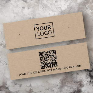 Logo code QR boucle d'oreille Kraft papier carte d