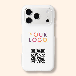 Logo Code QR Entreprise Simple Blanc