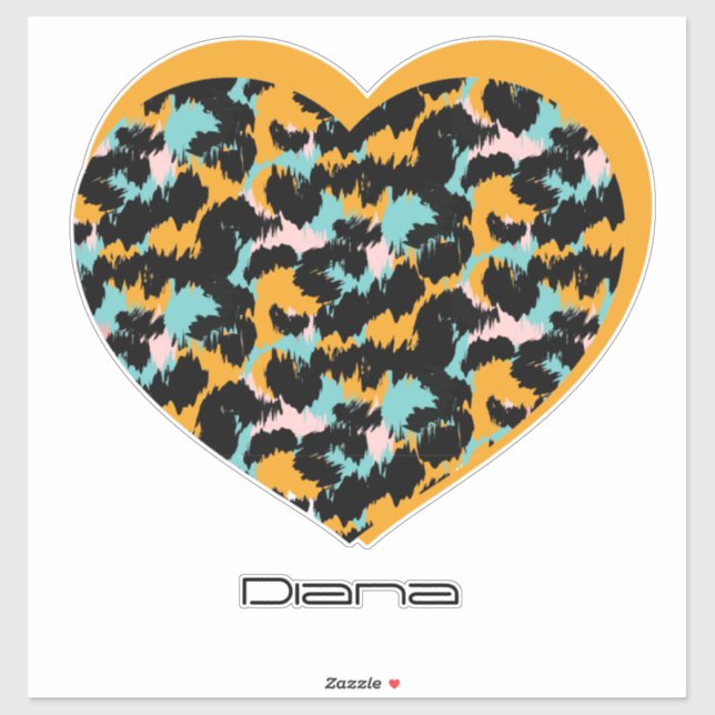 Logo Coeur Nom du texte Autocollant voiture d'affa (Feuille)