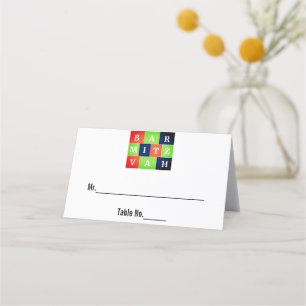 Logo Coloré Bar Mitzvah Cartes de Place, Carte de 
